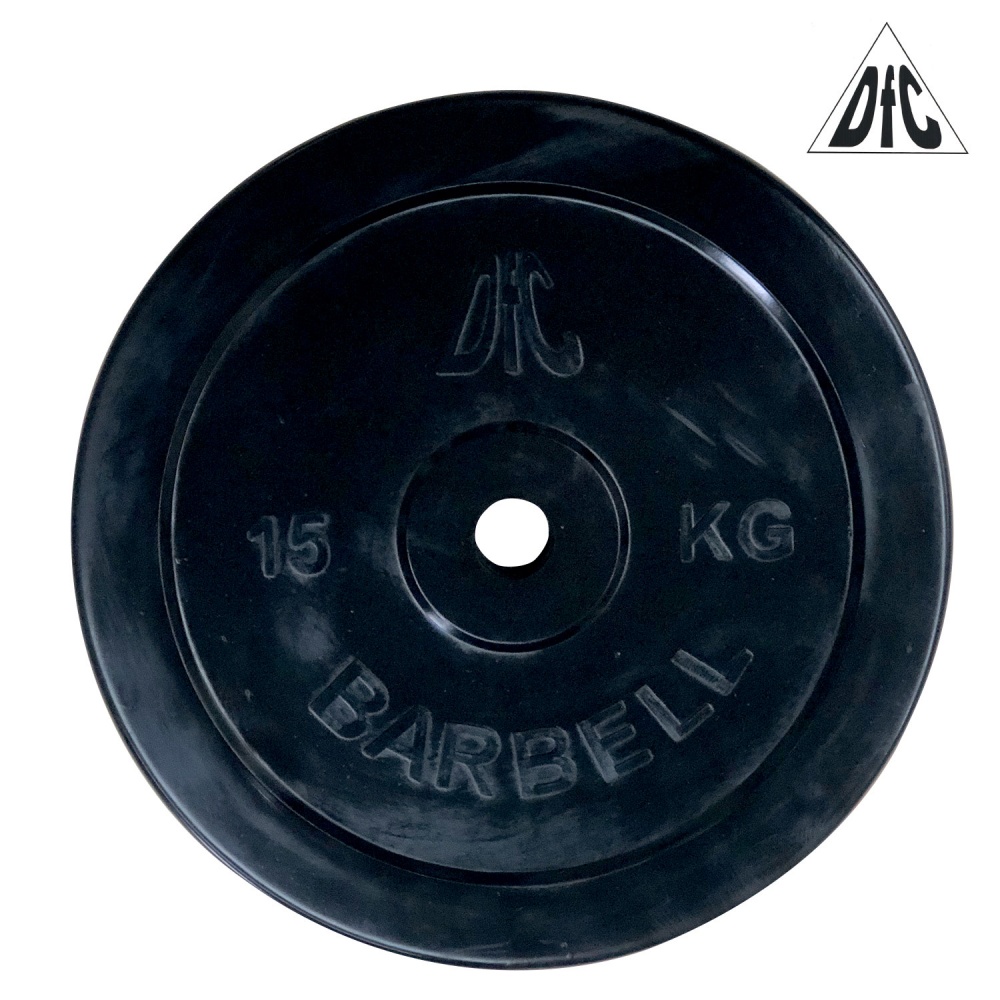 DFC 15 кг обрезиненный из каталога дисков (блинов) для штанг и гантелей в Челябинске по цене 4290 ₽