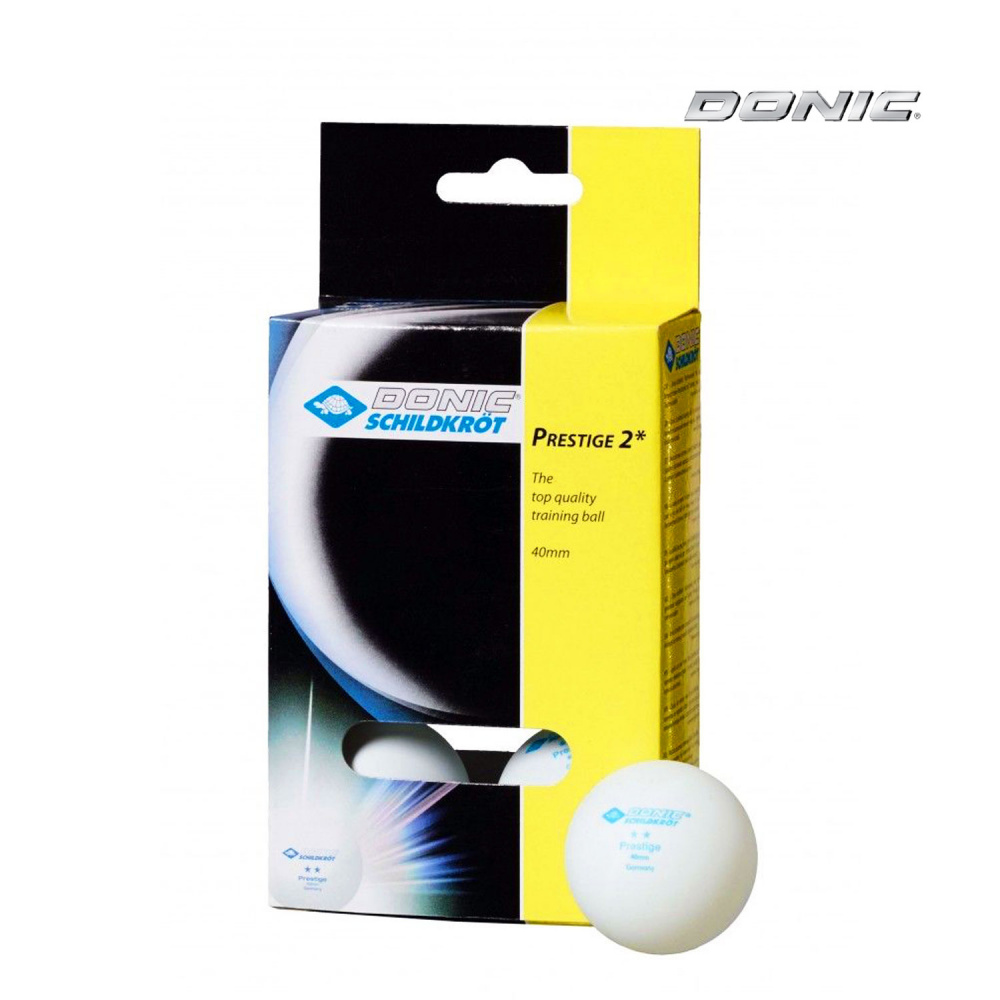 Donic Prestige 2 (белые, 6 шт) из каталога мячей для настольного тенниса в Челябинске по цене 390 ₽