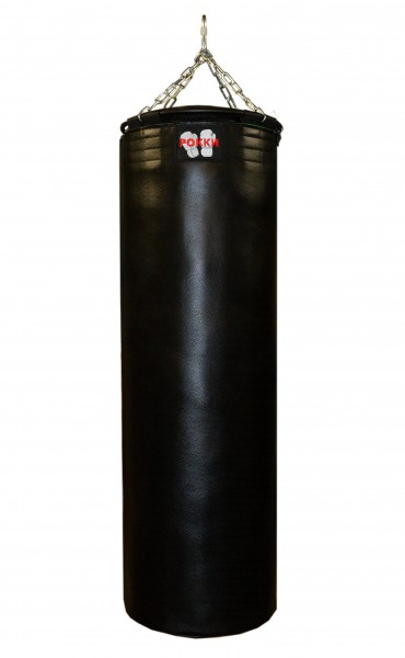 Рокки натуральная кожа 150х45 см черный из каталога боксерских мешков и груш в Челябинске по цене 41120 ₽