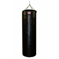Подвесной боксерский мешок и груша Рокки натуральная кожа 150х45 см черный в Челябинске по цене 41120 ₽