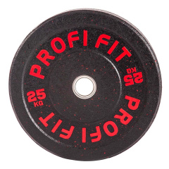 Profi Fit бамперный черный 25 кг из каталога дисков для штанги с посадочным диаметром 50 мм. в Челябинске по цене 15804 ₽