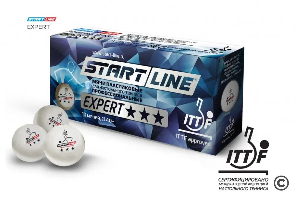 Expert V40+ 3* (ITTF) (10 шт) в Челябинске по цене 1280 ₽ в категории мячи для настольного тенниса Start Line