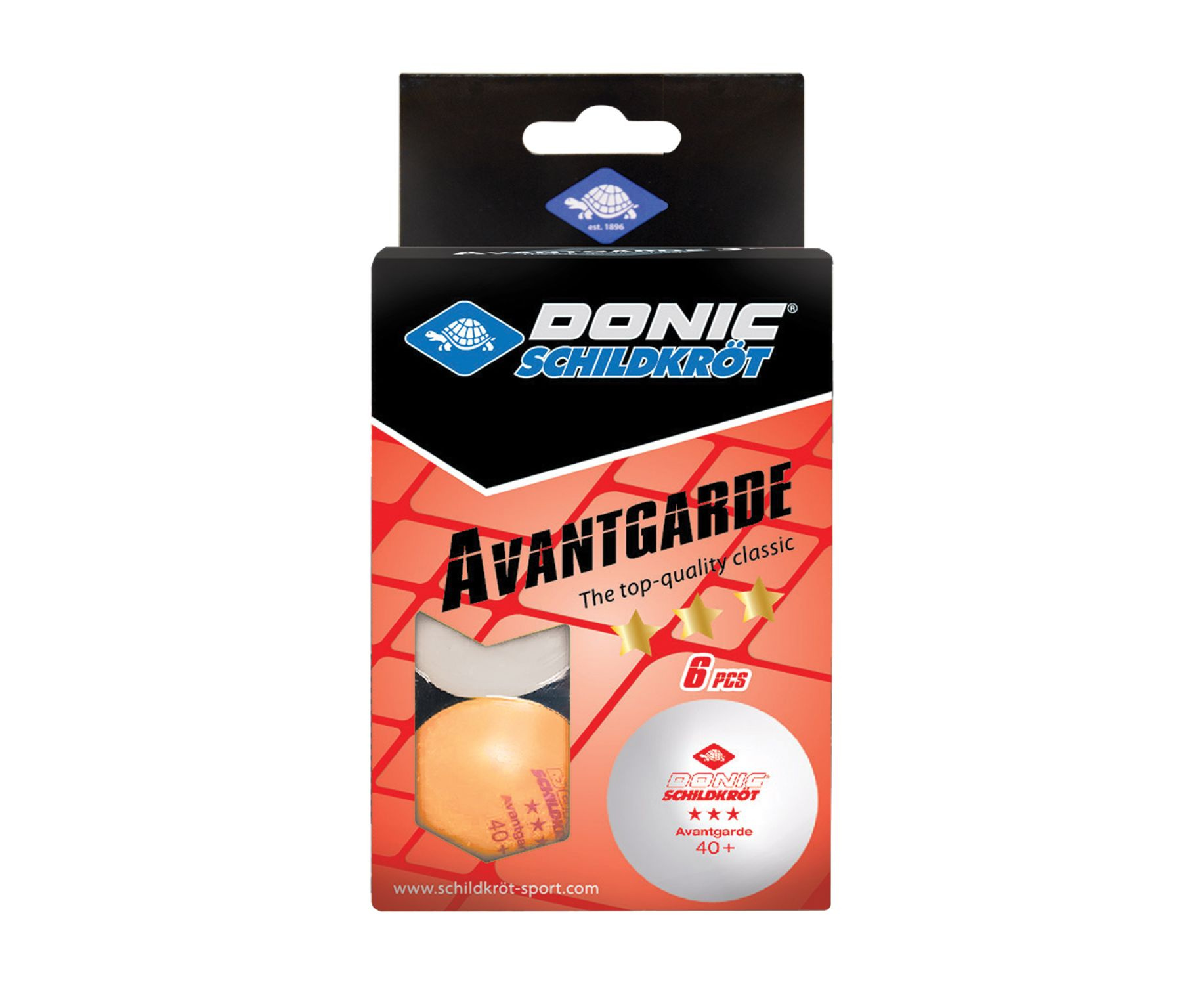 Donic AVANTGARDE 3* 40+, 6 штук, белый + оранжевый из каталога мячей для настольного тенниса в Челябинске по цене 490 ₽