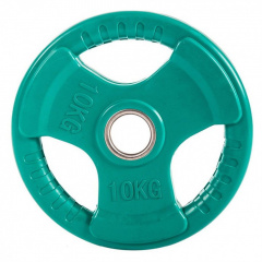 Profi Fit 3 HANDLE 10 кг обрезиненный (с хватами) из каталога дисков для штанги с посадочным диаметром 50 мм. в Челябинске по цене 5712 ₽