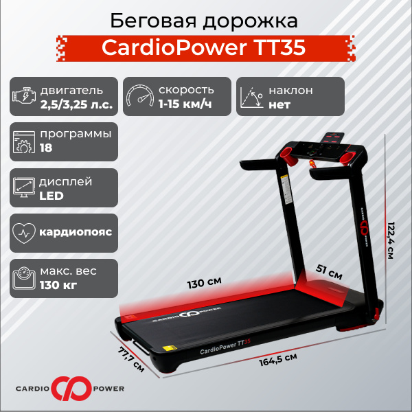 CardioPower TT35 из каталога беговых дорожек в Челябинске по цене 64900 ₽