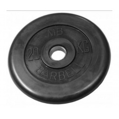 Диск для штанги обрезиненный MB Barbell (металлическая втулка) 20 кг / диаметр 51 мм в Челябинске по цене 10837 ₽
