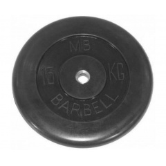 Диск для штанги обрезиненный MB Barbell (металлическая втулка) 15 кг / диаметр 51 мм в Челябинске по цене 8148 ₽