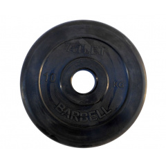 Диск для штанги обрезиненный MB Barbell ATLET 10 кг / диаметр 51 мм в Челябинске по цене 4900 ₽