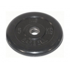 Диск для штанги обрезиненный MB Barbell (металлическая втулка) 5 кг / диаметр 51 мм в Челябинске по цене 2070 ₽