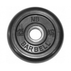 Диск для штанги обрезиненный MB Barbell (металлическая втулка) 1.25 кг / диаметр 51 мм в Челябинске по цене 1225 ₽