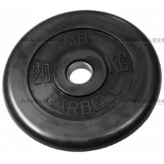 MB Barbell черный - 30 мм - 20 кг из каталога дисков для штанги с посадочным диаметром 30 мм.  в Челябинске по цене 5623 ₽