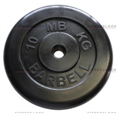 Диск для штанги MB Barbell черный - 30 мм - 10 кг в Челябинске по цене 4428 ₽