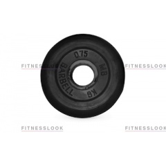 MB Barbell черный - 30 мм - 0.75 кг из каталога дисков для штанги с посадочным диаметром 30 мм.  в Челябинске по цене 340 ₽