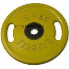 MB Barbell евро-классик с ручками желтый - 50 мм - 15 кг из каталога дисков для штанги с посадочным диаметром 50 мм. в Челябинске по цене 14226 ₽