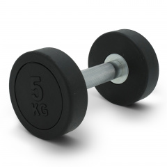 UnixFit PRO круглая 5 кг DBRND5PBK из каталога обрезиненных гантелей в Челябинске по цене 1620 ₽