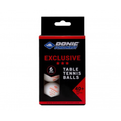 Donic EXCLUSIVE 3* 40+, 6 штук, белый