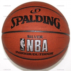 Spalding NBA SILVER indoor / outdoor из каталога баскетбольных мячей в Челябинске по цене 2980 ₽