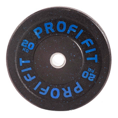 Profi Fit бамперный черный 20 кг из каталога дисков для штанги с посадочным диаметром 50 мм. в Челябинске по цене 14550 ₽