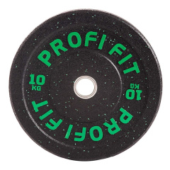 Profi Fit бамперный черный 10 кг из каталога дисков для штанги с посадочным диаметром 50 мм. в Челябинске по цене 8220 ₽