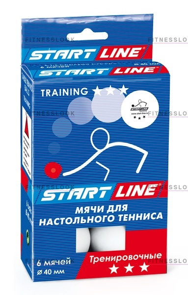Training 3 класс - 6 шт. - белые в Челябинске по цене 690 ₽ в категории мячи для настольного тенниса Start Line