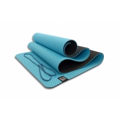 Original FitTools 6 мм двухслойный перфорированный голубой FT-YGM6-3DT-SKYBLUE из каталога товаров для фитнеса, йоги, пилатеса в Челябинске по цене 2190 ₽