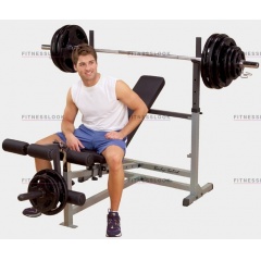 Body Solid GDIB-46L - со стойками из каталога силовых скамей в Челябинске по цене 59990 ₽