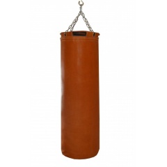 Подвесной боксерский мешок и груша Рокки 80х30 см 25 кг. кожа рыжий в Челябинске по цене 17820 ₽