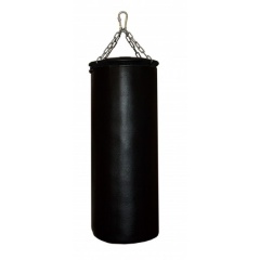 Подвесной боксерский мешок и груша Рокки 150х40 см. 65 кг. кожа черный в Челябинске по цене 37380 ₽